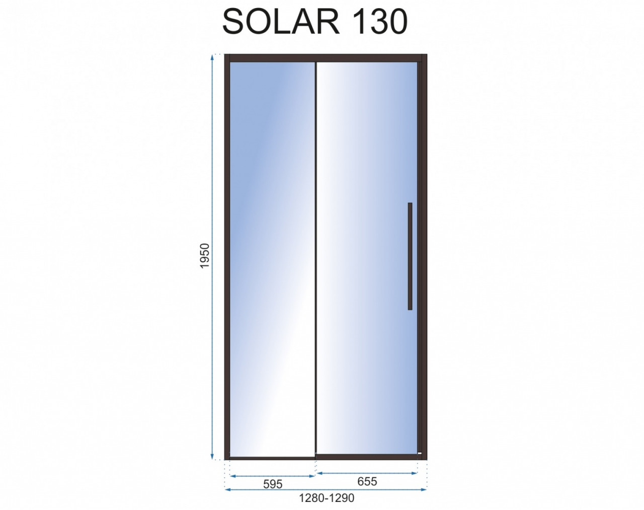 Ușă pentru dus Solar sticla securizata - 130x195 cm - 1 | YEO