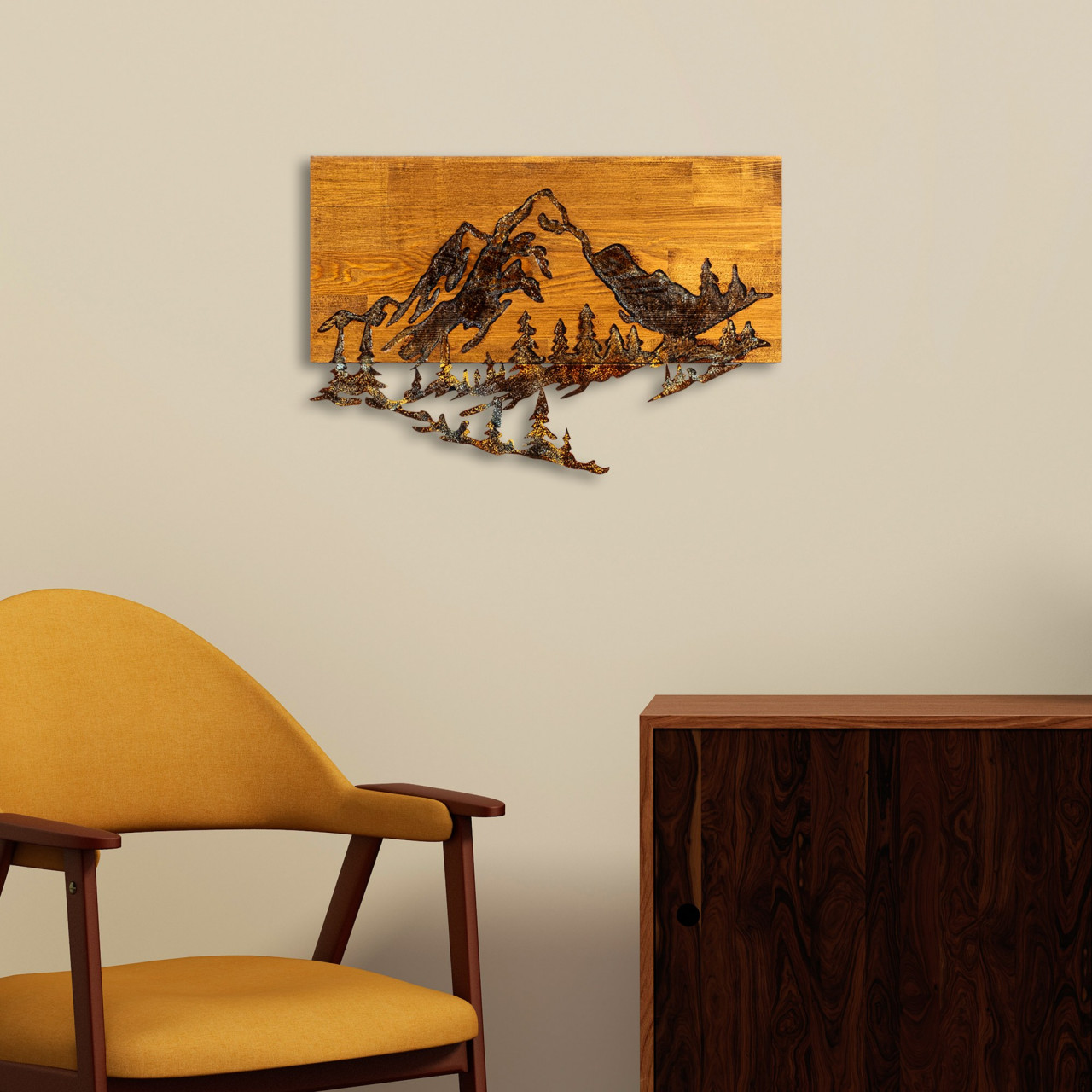 Accesoriu decorativ de perete din lemn Dag 2-1