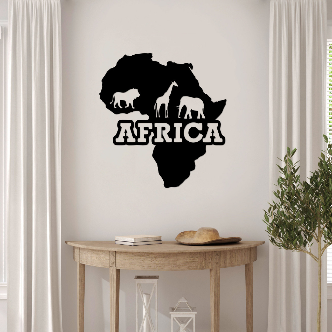 Accesoriu decorativ de perete metalic Africa - 503