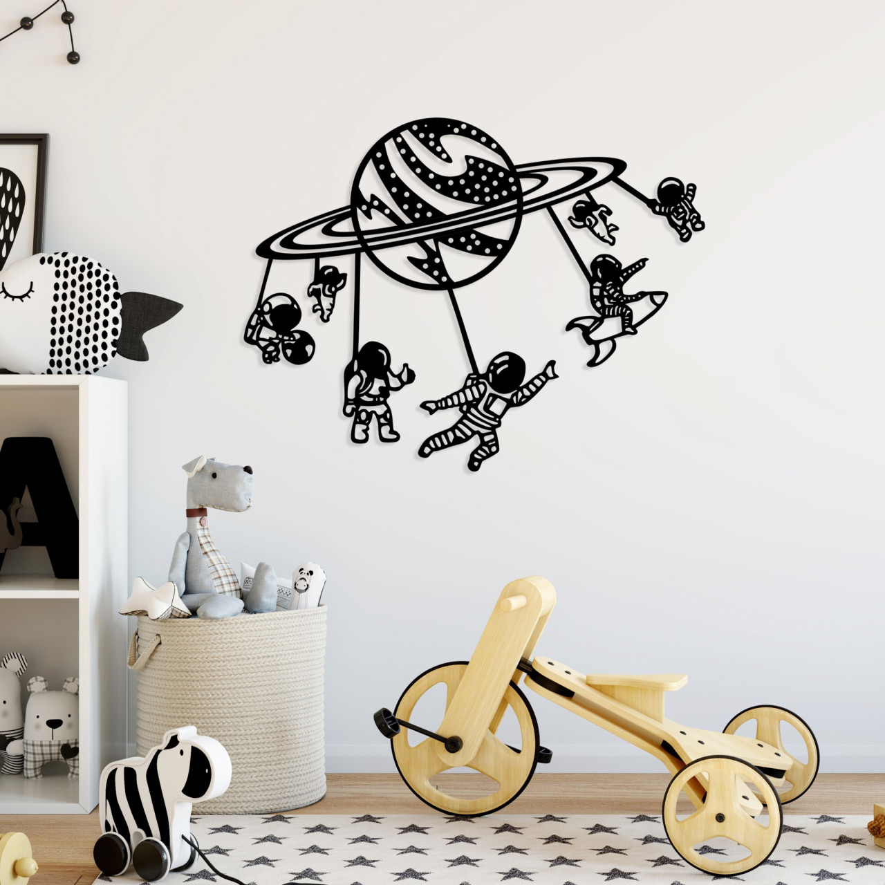 Accesoriu decorativ de perete metalic Astronauts