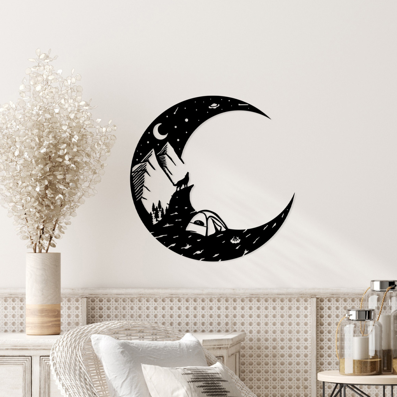 Accesoriu decorativ de perete metalic Moonlight Camp