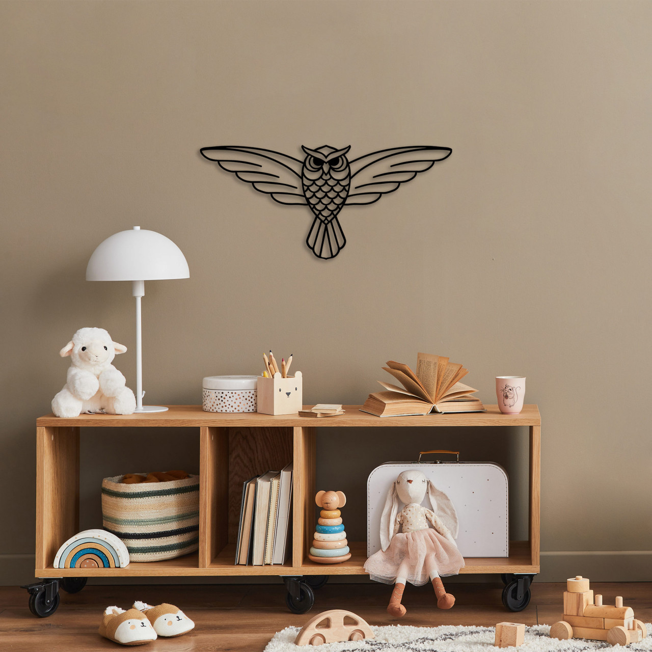 Accesoriu decorativ de perete metalic Owl - 288