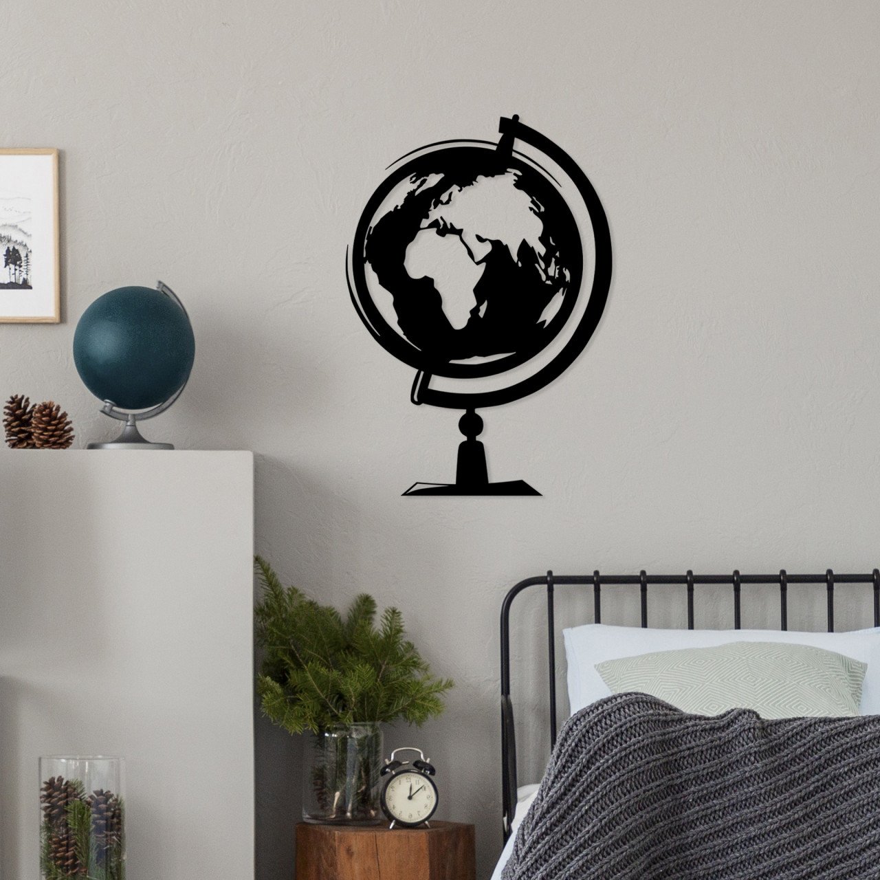 Accesoriu decorativ de perete metalic World Map 3