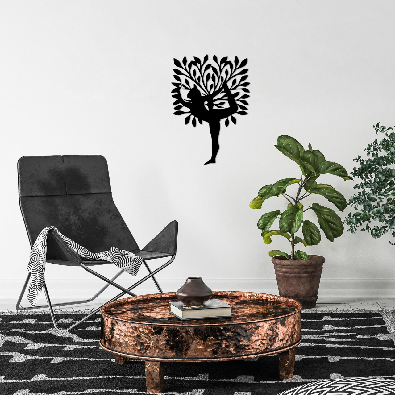 Accesoriu decorativ de perete metalic Yoga 2