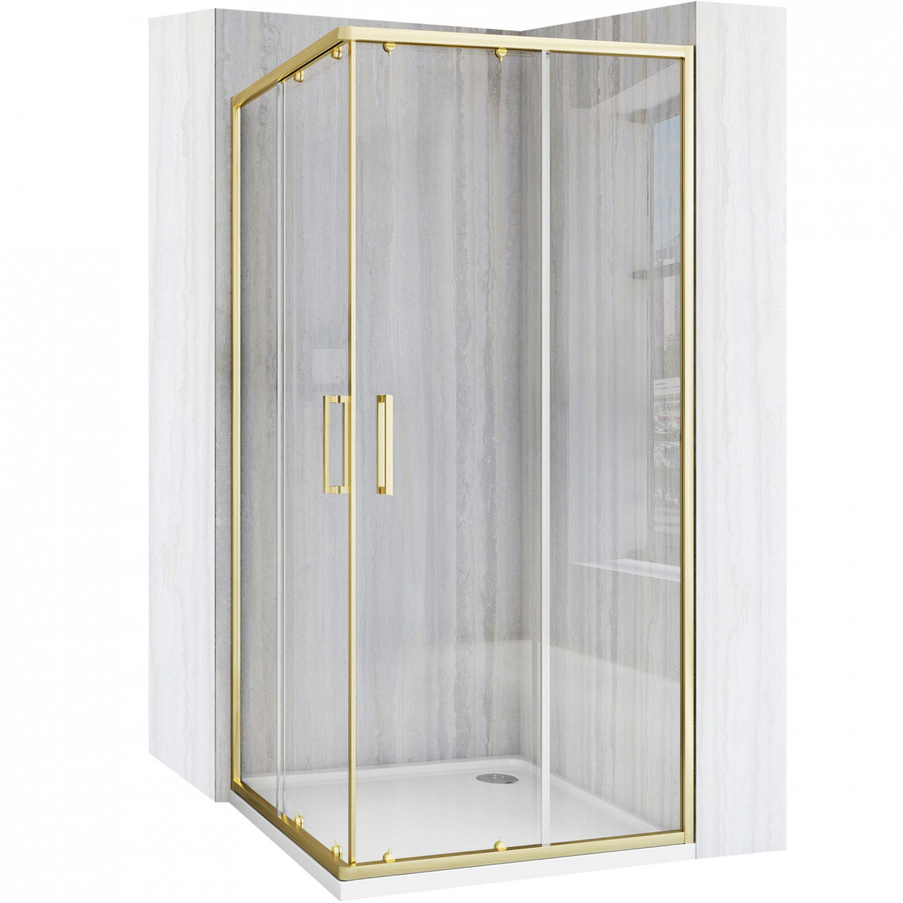 Cabina de dus Rea City 80x80 cm Gold Brush