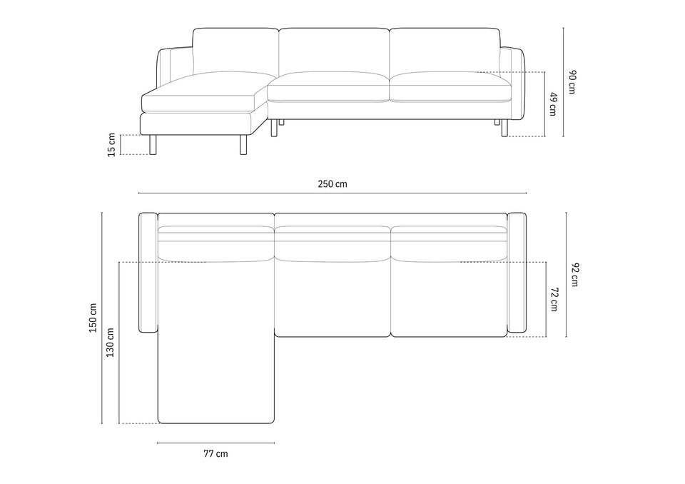 Coltar Eden stofa L250 cm - 3 | YEO
