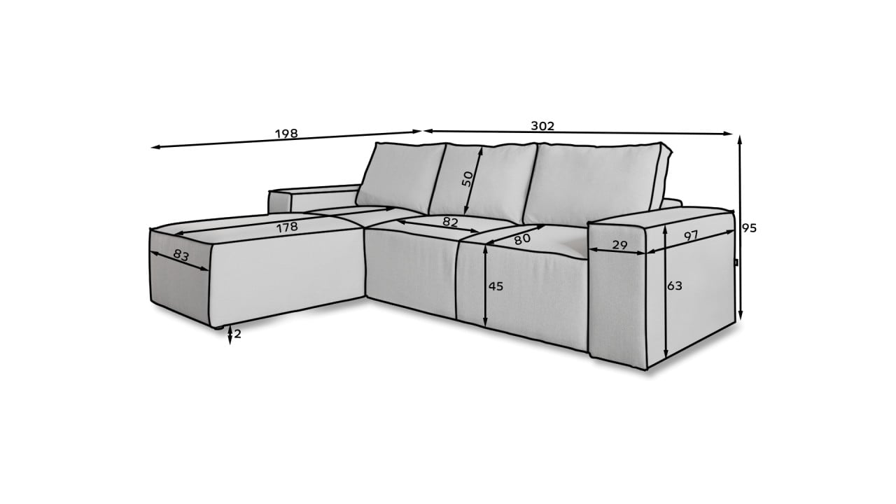 Coltar extensibil Silla pe stanga Grande 97 - 1 | YEO