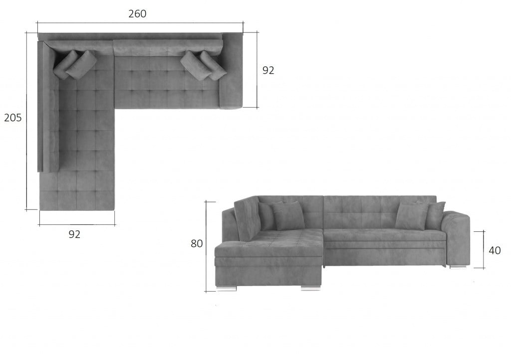 Coltar living extensibil Pieretta – L260 x l205 x h80 cm - 3 | YEO