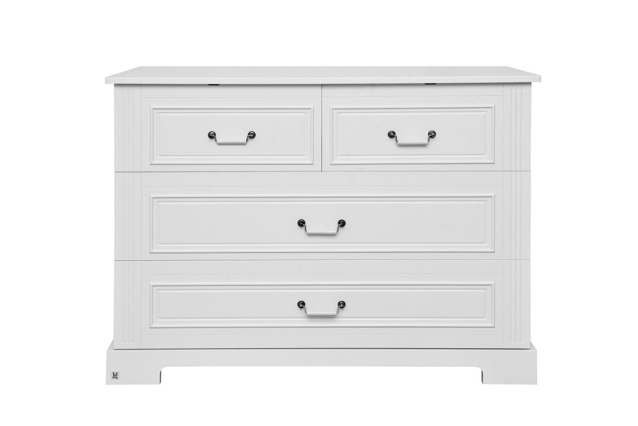 Comoda eleganta Ines alba cu 4 sertare L120 cm - 2 | YEO
