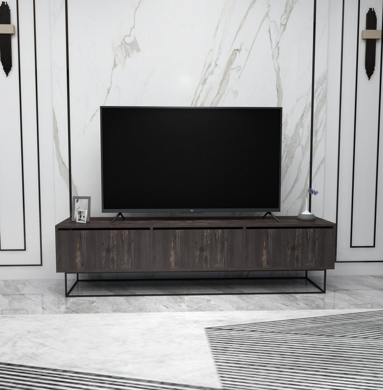 Comoda TV Kordon 180 maro inchis/negru