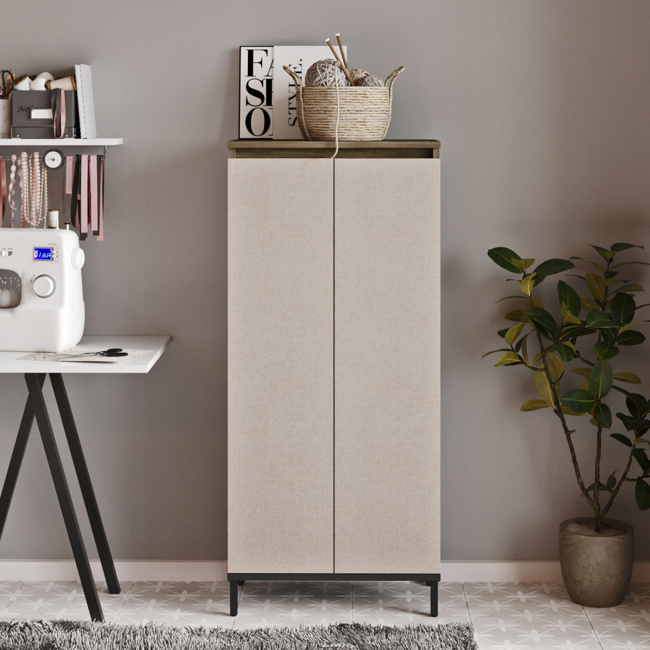 Dulap MDF multifunctional VE2 - CV L60 cm - H133,6 cm