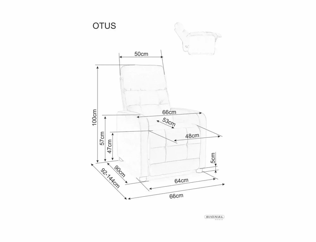 Fotoliu Otus stofa gri Brego 07 H100 cm - 3 | YEO