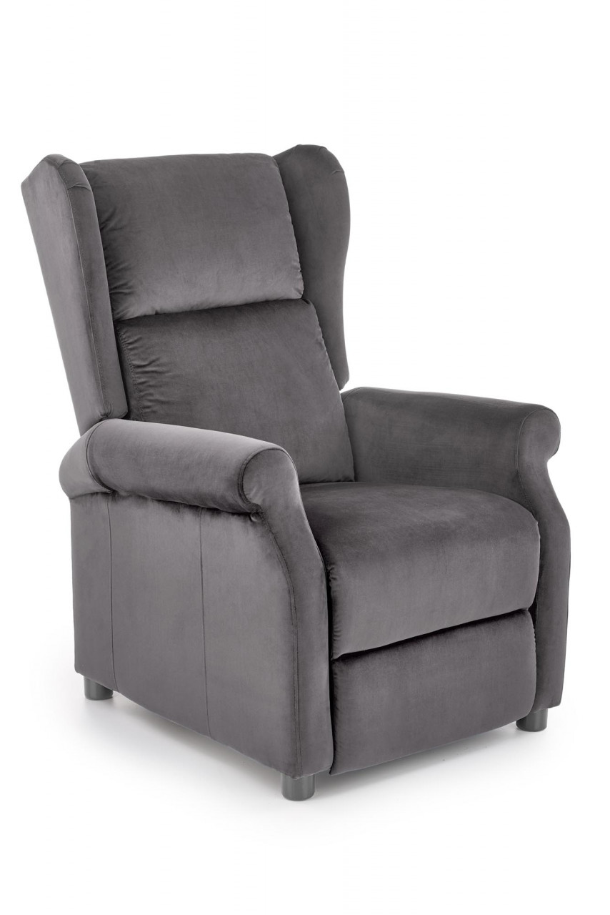 Fotoliu recliner Agustin 2 velvet gri H107 cm