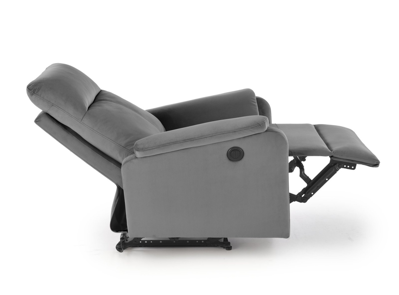 Fotoliu recliner Crocus velvet gri H102 cm - 1 | YEO