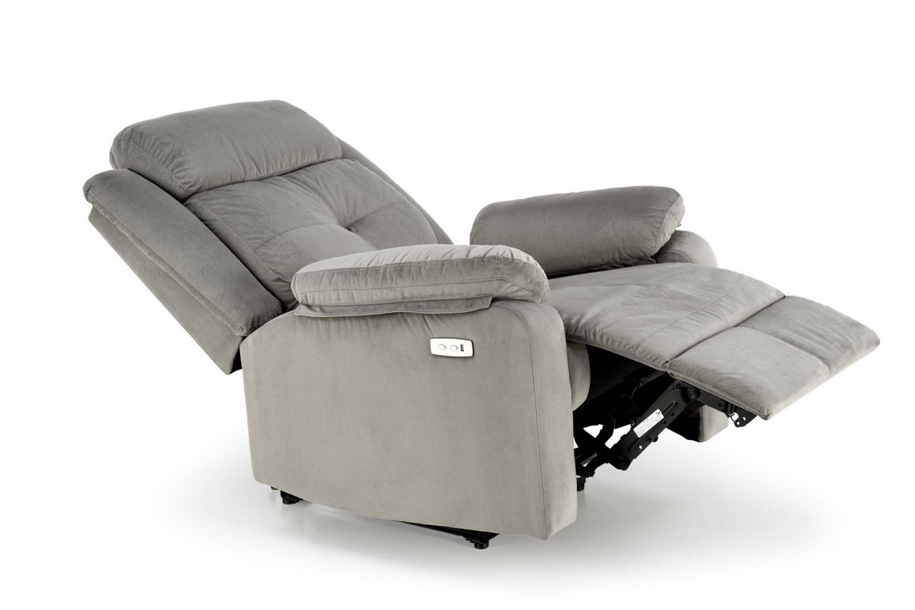 Fotoliu recliner Loris stofa gri H105 cm - 2 | YEO