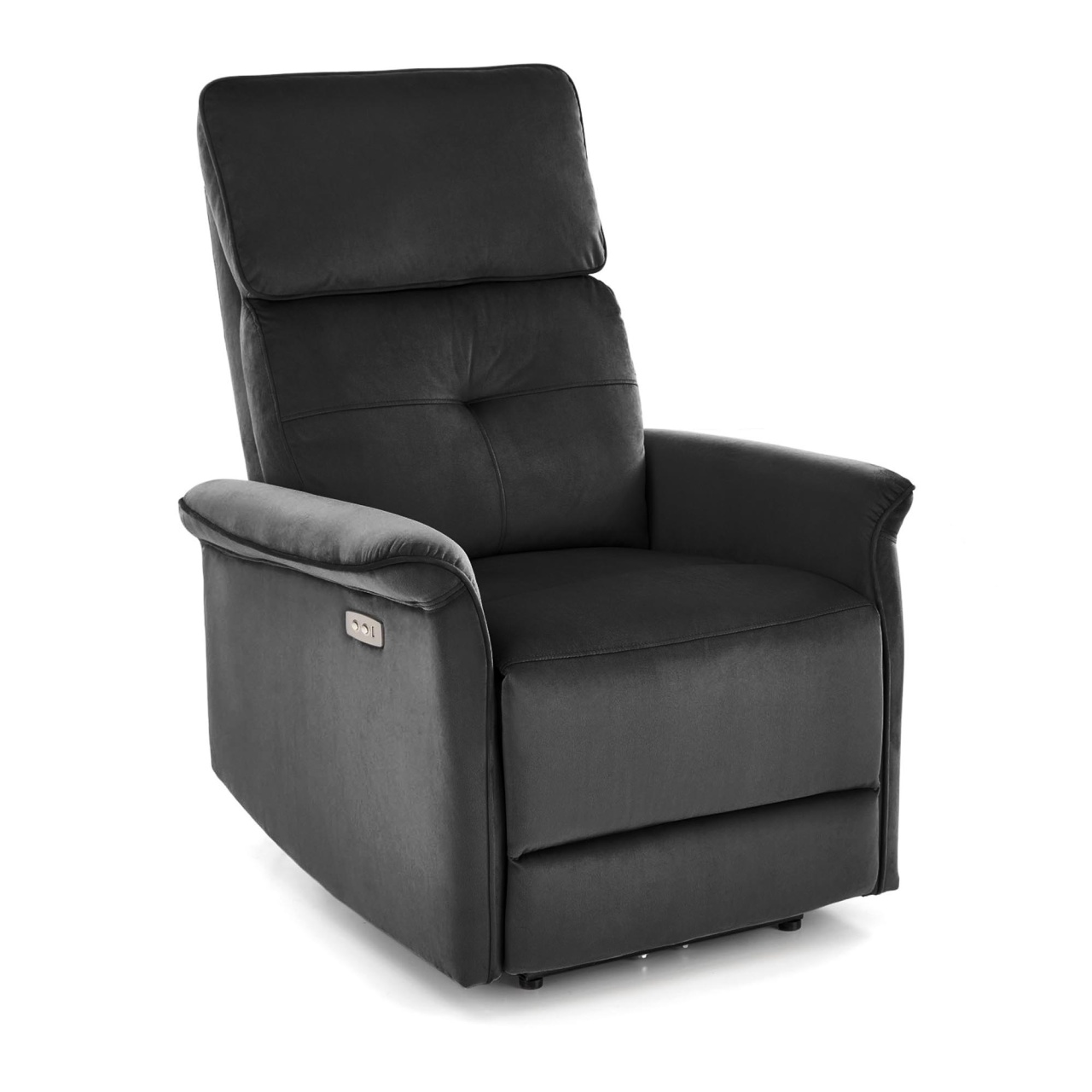 Fotoliu recliner Semir velvet negru H108 cm - 3 | YEO