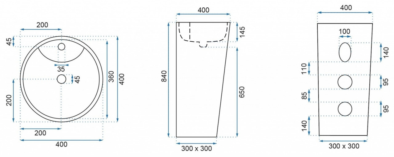 Lavoar Blanka freestanding marmura - H84 cm - 1 | YEO