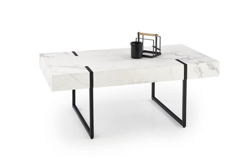 Masa de cafea Blanca marmura alba/negru – L110 x l60 x h43 cm