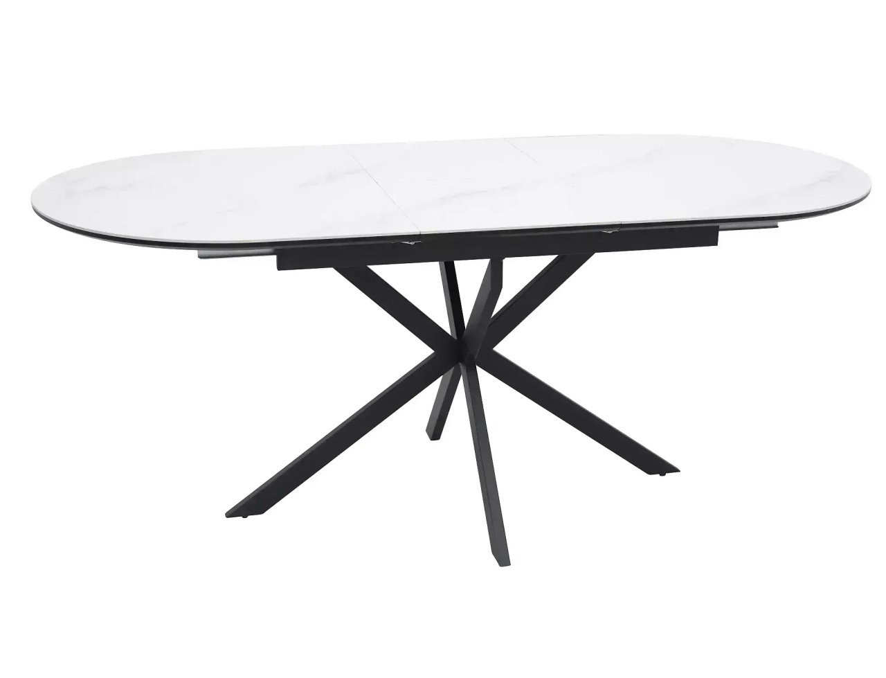Masa extensibila Gaston Ceramic alb/negru L140-180xl80 cm