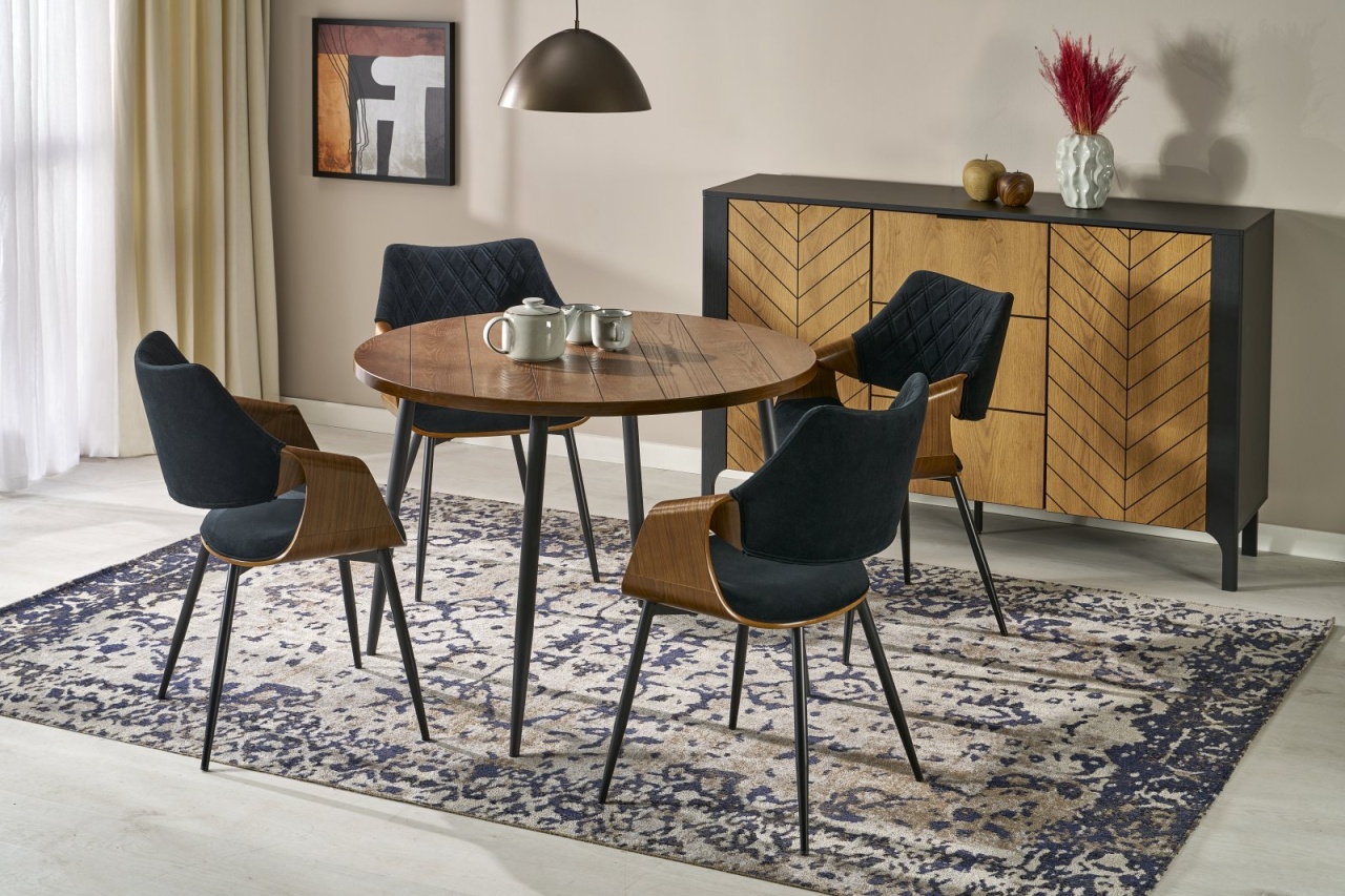 Masa rotunda Barry nuc/negru ø105/h75 cm