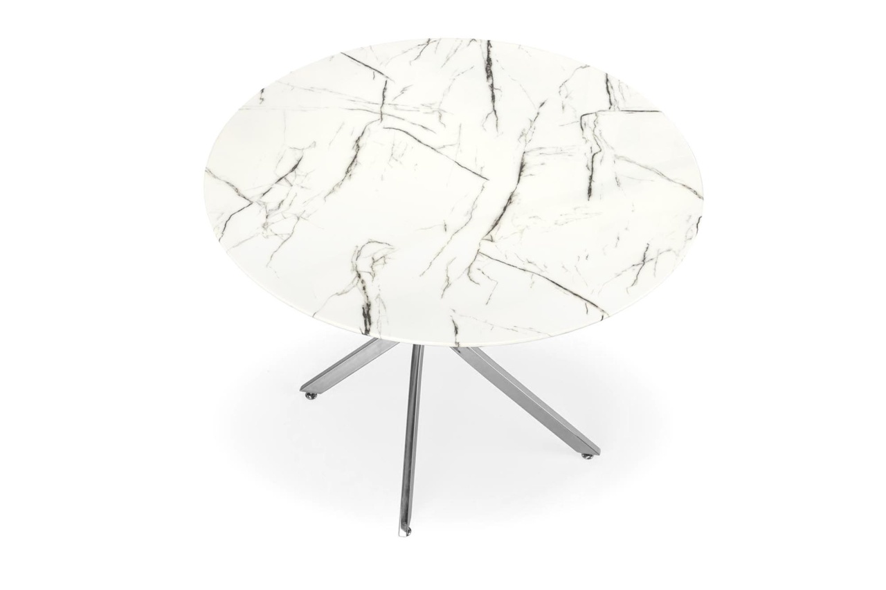 Masa rotunda Raymond 3 marmura alba/argintiu ø100/h73 cm - 3 | YEO