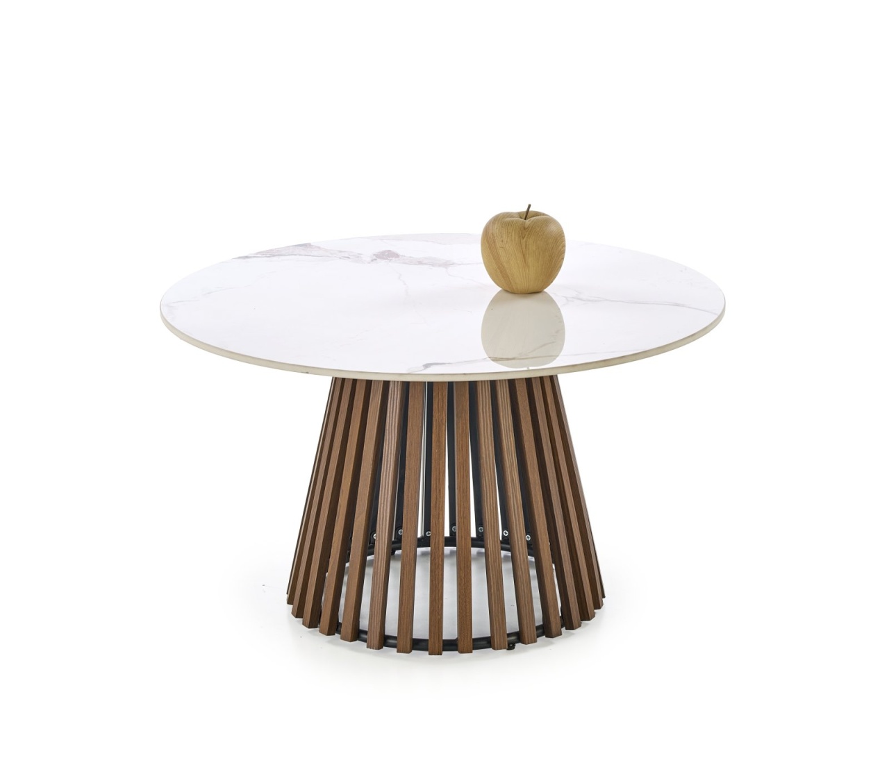 Masuta de cafea Carina mamura bej/nuc ø80/h46 cm