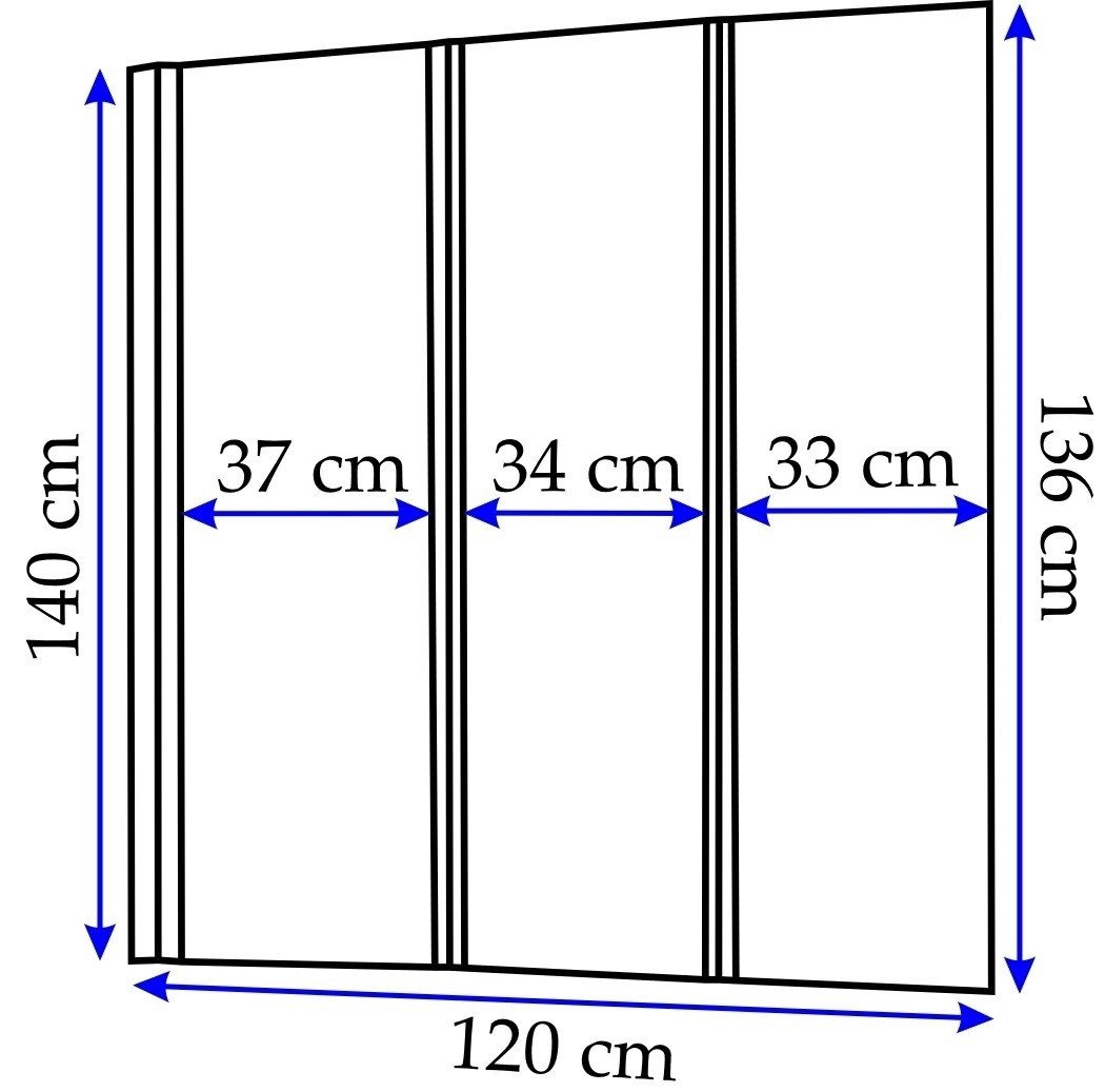 Paravan de cada Agat sticla pliabil - 120x140 cm - 2 | YEO