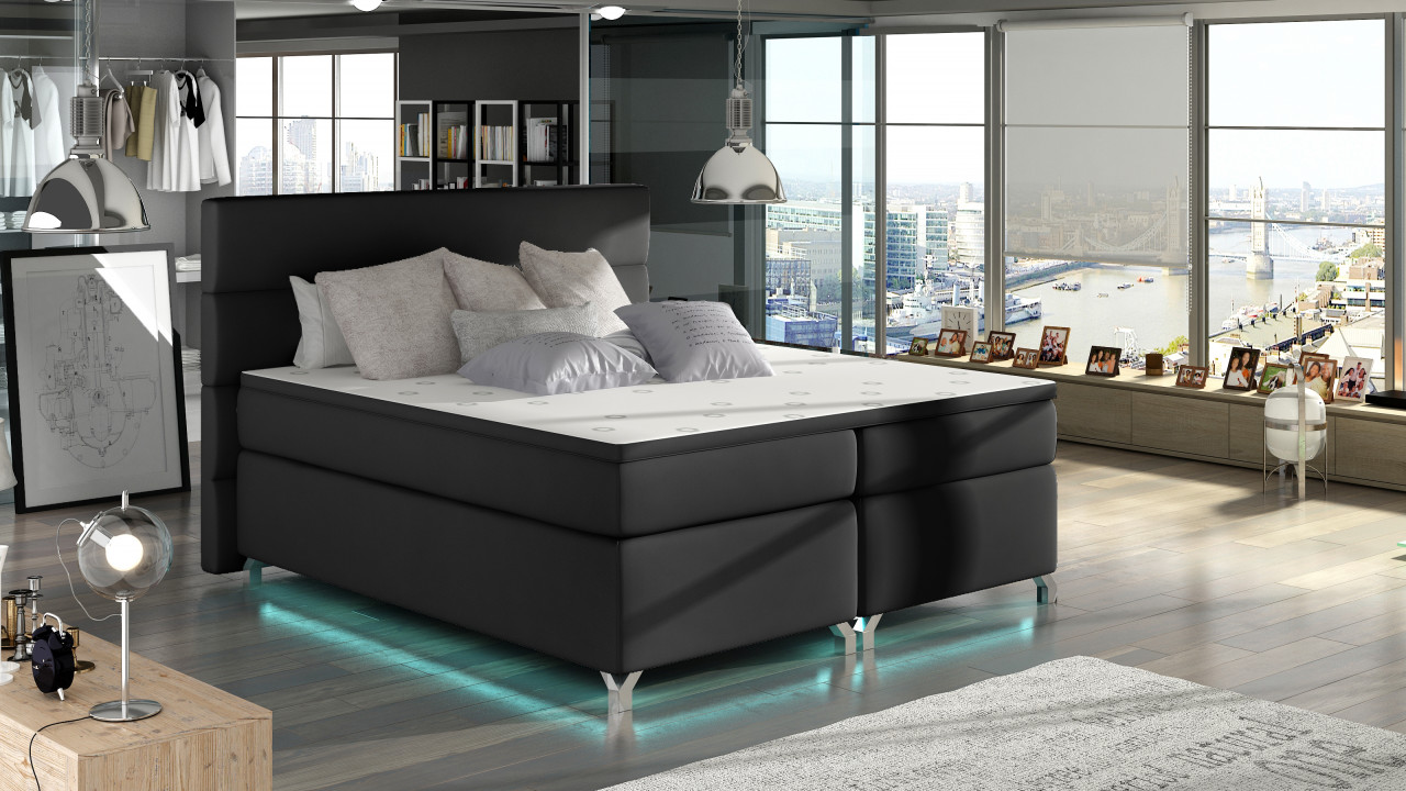 Pat boxspring Amadeo LED 180x200 cm Soft 11