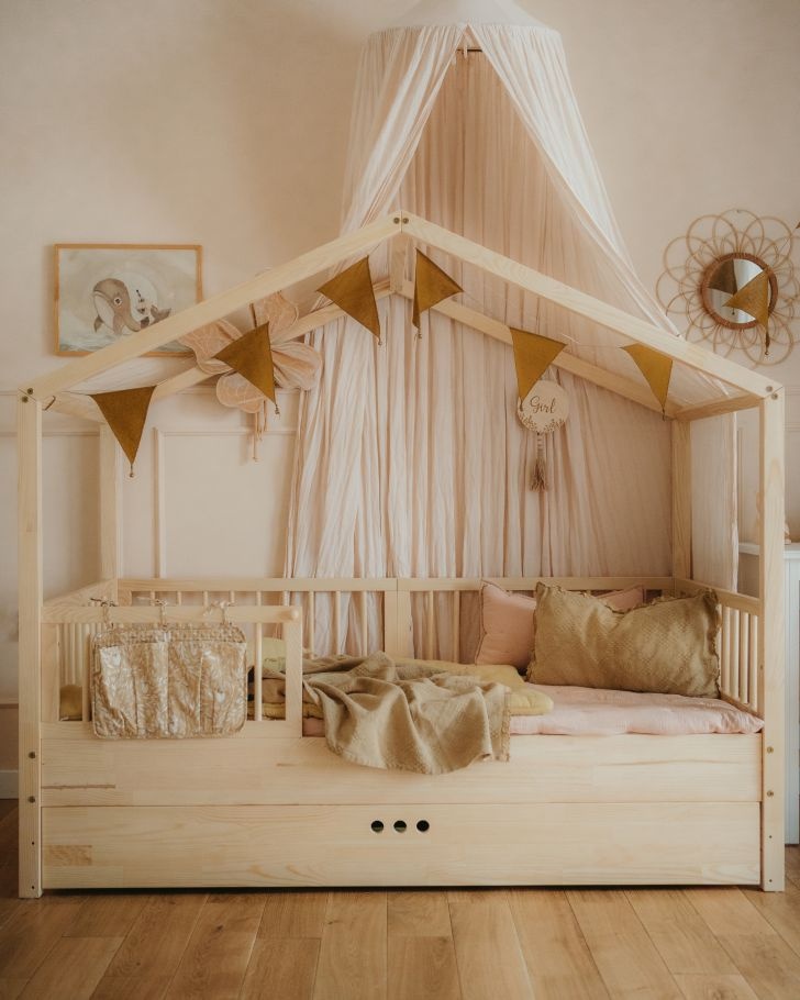 Pat copii Dream Nest House pin 80x160 cm