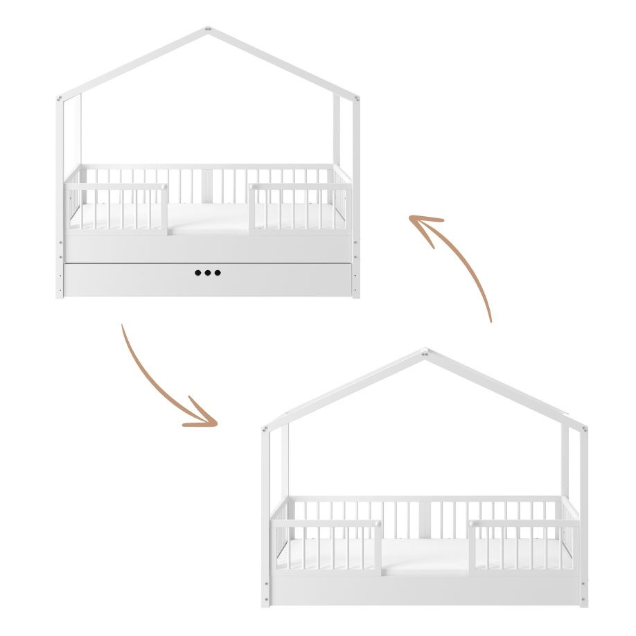 Pat copii Dream Nest Snow House alb 80x160 cm - 1 | YEO