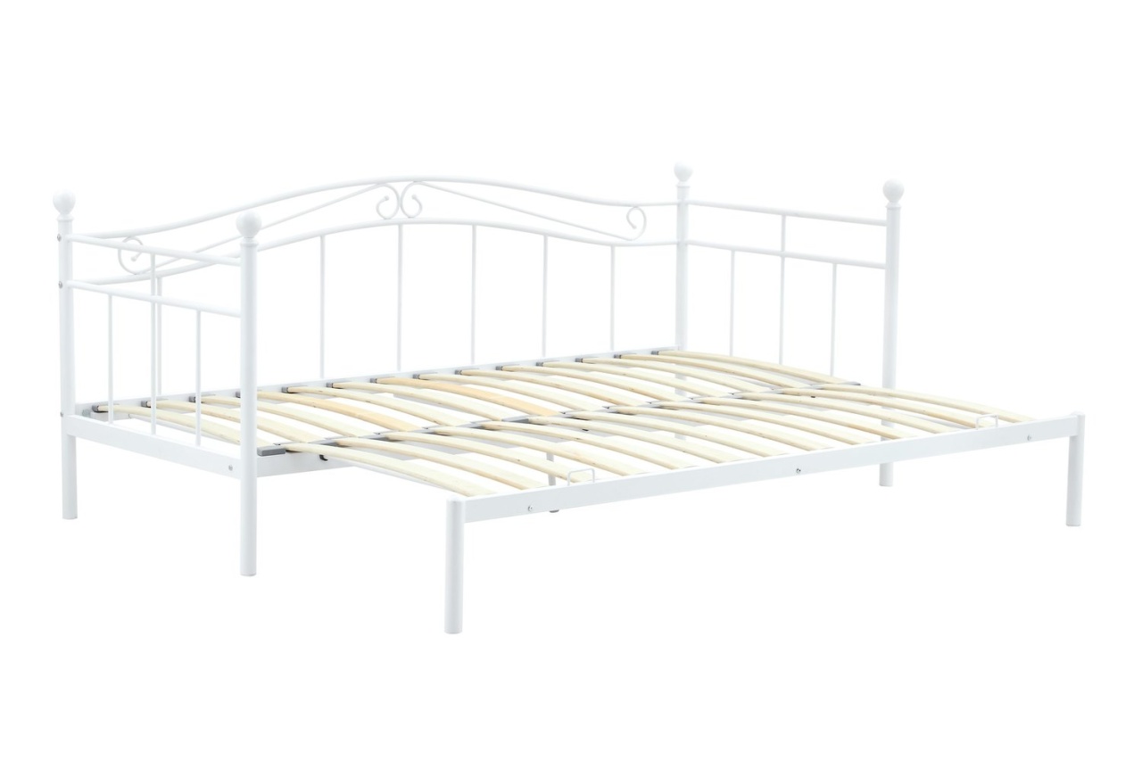Pat extensibil Ariza metalic alb 180x200 cm - 3 | YEO