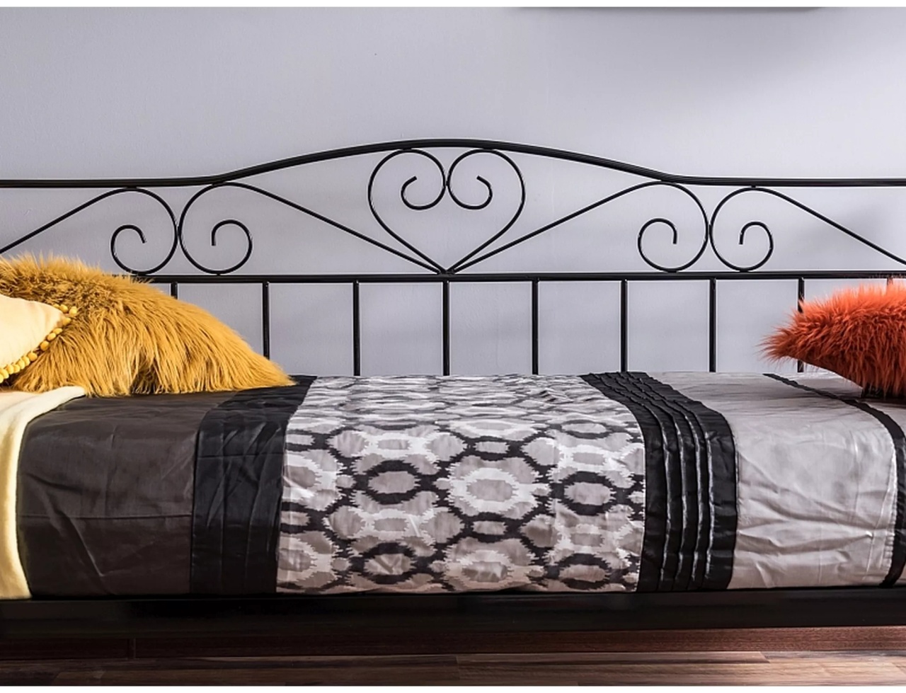 Pat metalic Birma negru 90x200 cm - 5 | YEO