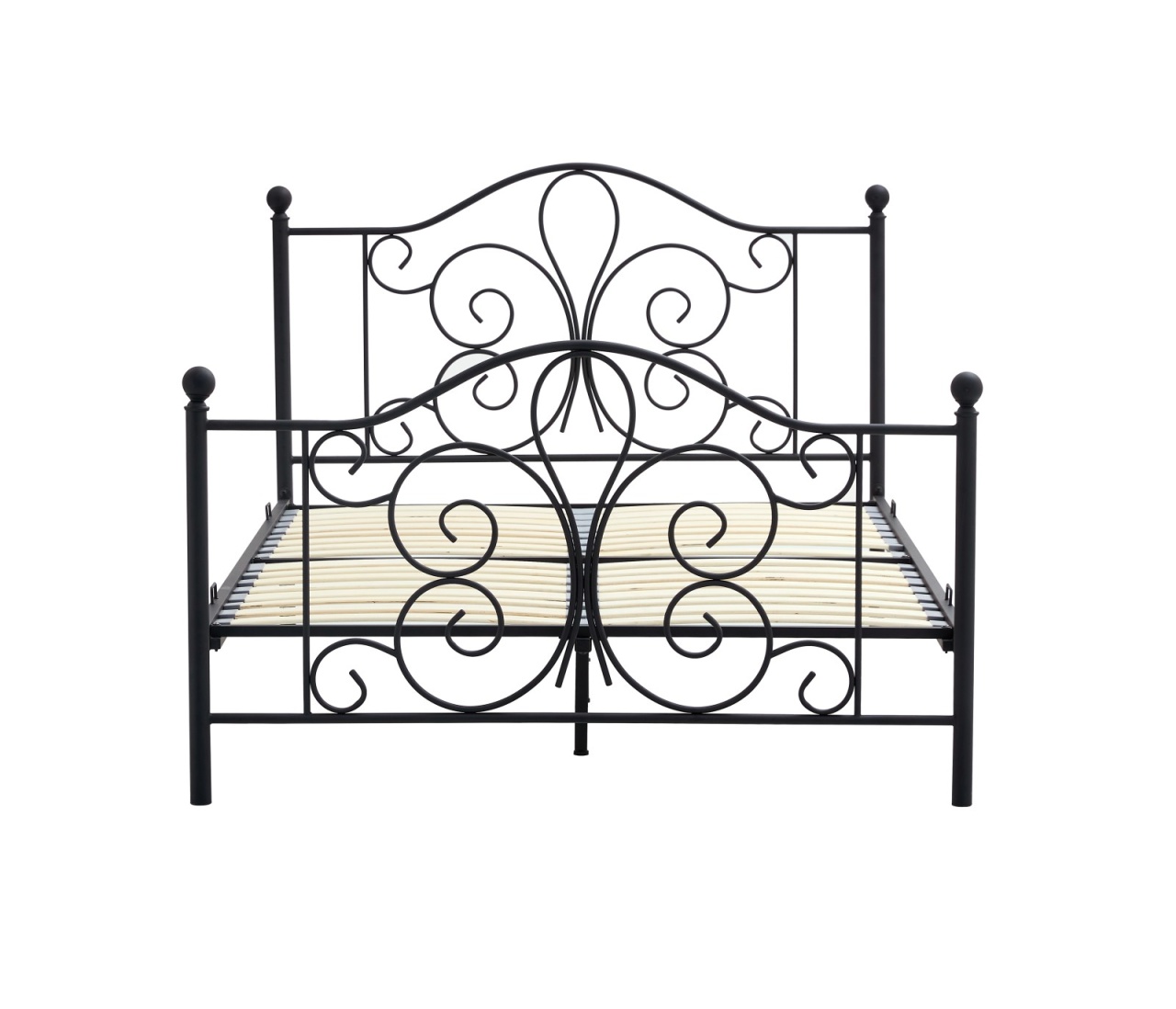 Pat metalic Panama negru 140x200 cm - 2 | YEO