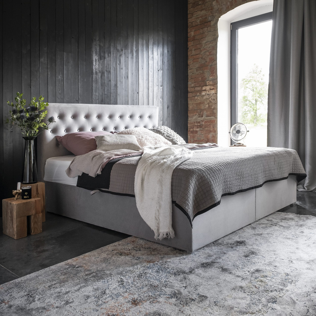 Pat tapitat boxspring Loree – 180/200 cm - 1 | YEO