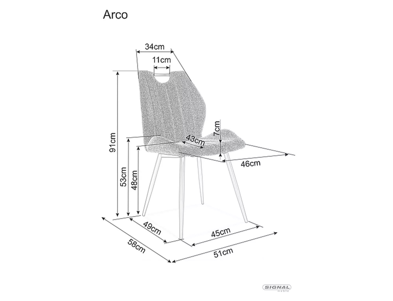 Scaun Arco mustariu/negru Brego68 - 2 | YEO