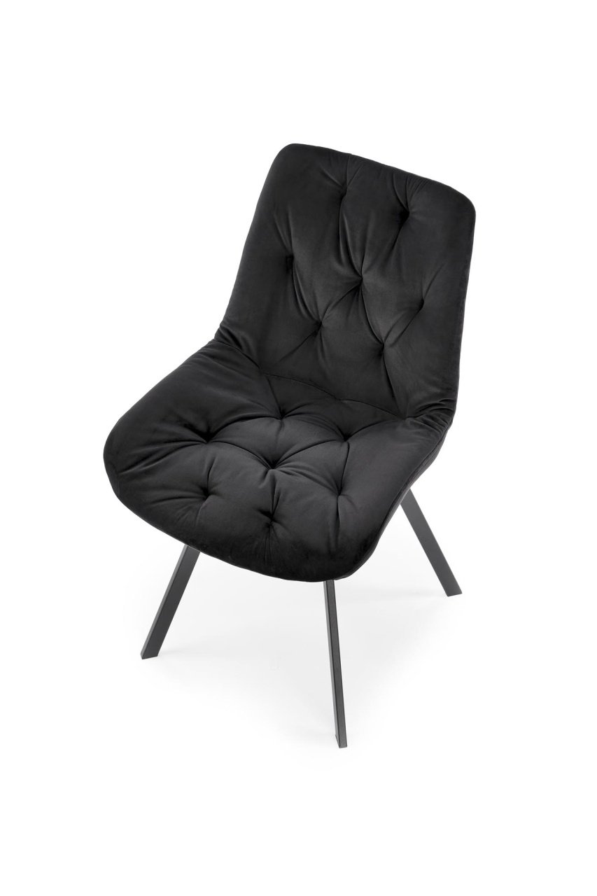 Scaun catifea K519 velvet negru - 3 | YEO