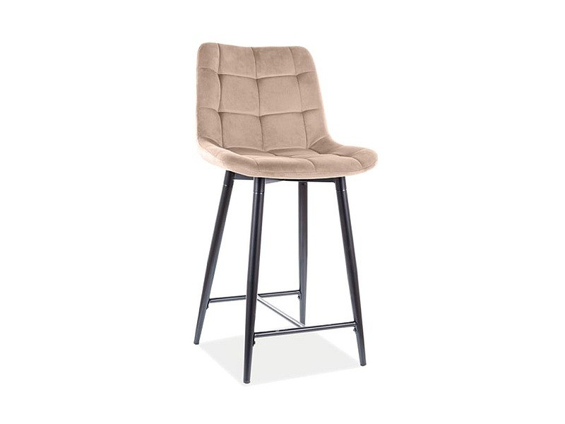 Scaun de bar Chic H-2 Beige/Negru – H92 cm