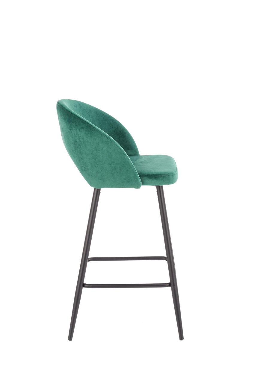 Scaun de bar H-96 velvet verde - 2 | YEO