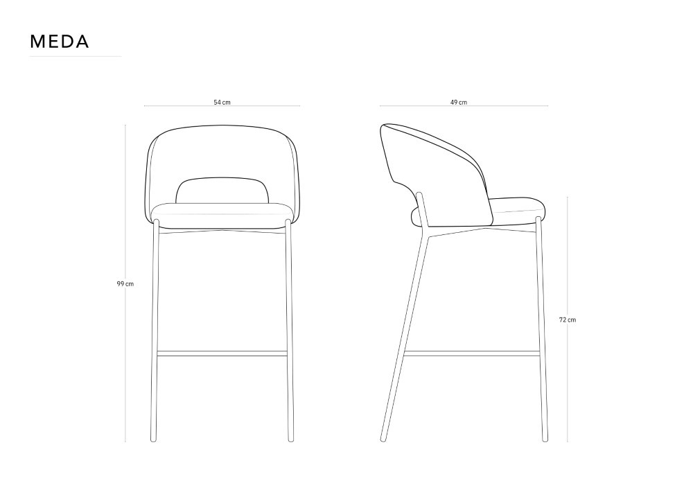 Scaun de bar Meda - H99 cm - 3 | YEO