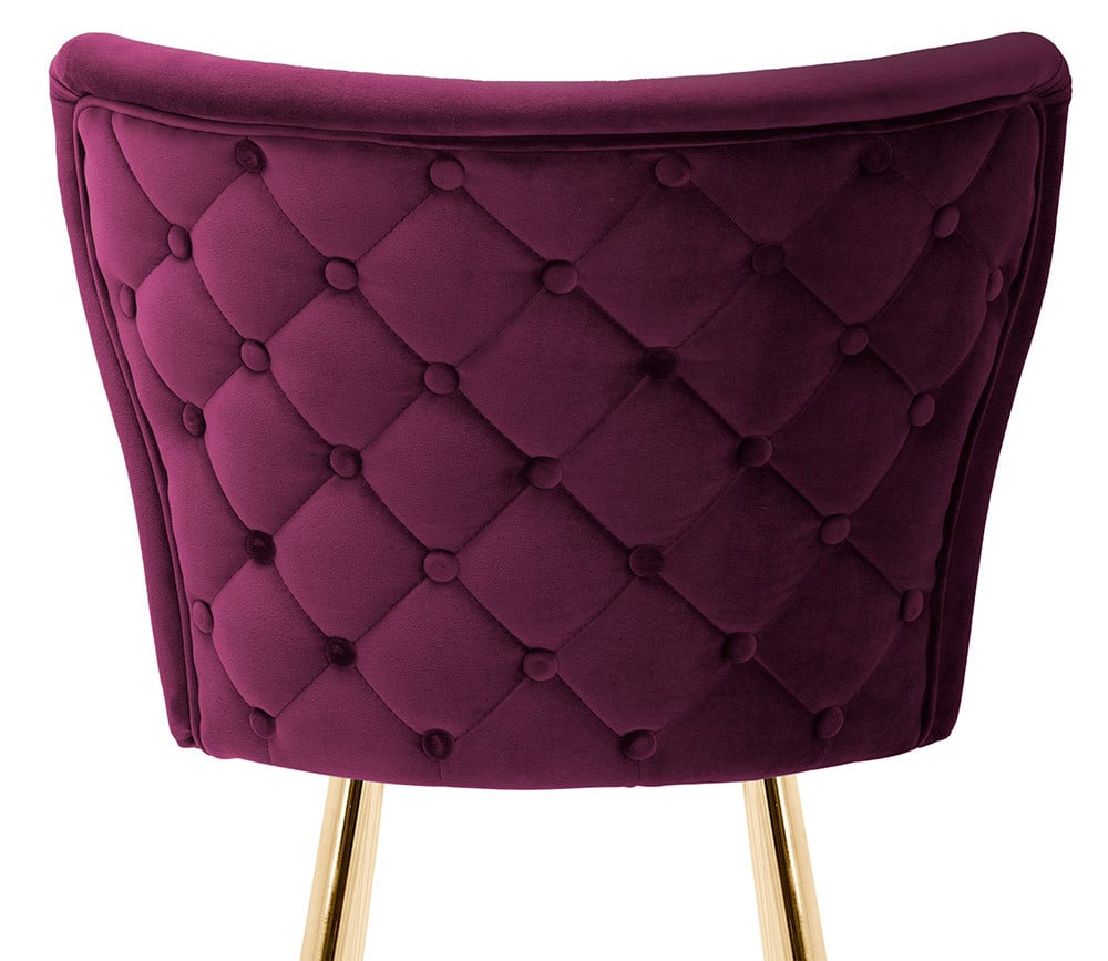 Scaun de bar Modena burgundy picioare gold - H60 cm - 1 | YEO