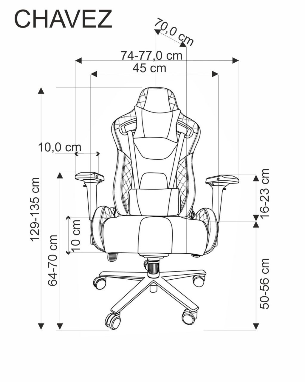 Scaun de birou Chavez negru H135 cm - 4 | YEO