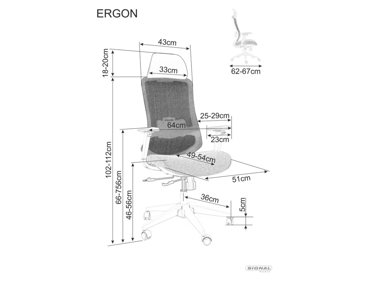 Scaun de birou Ergon negru - 5 | YEO