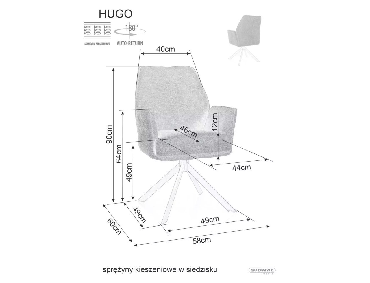 Scaun Hugo bej deschis/negru Brego22 - 4 | YEO