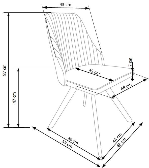 Scaun K206 piele ecologica alb - 2 | YEO