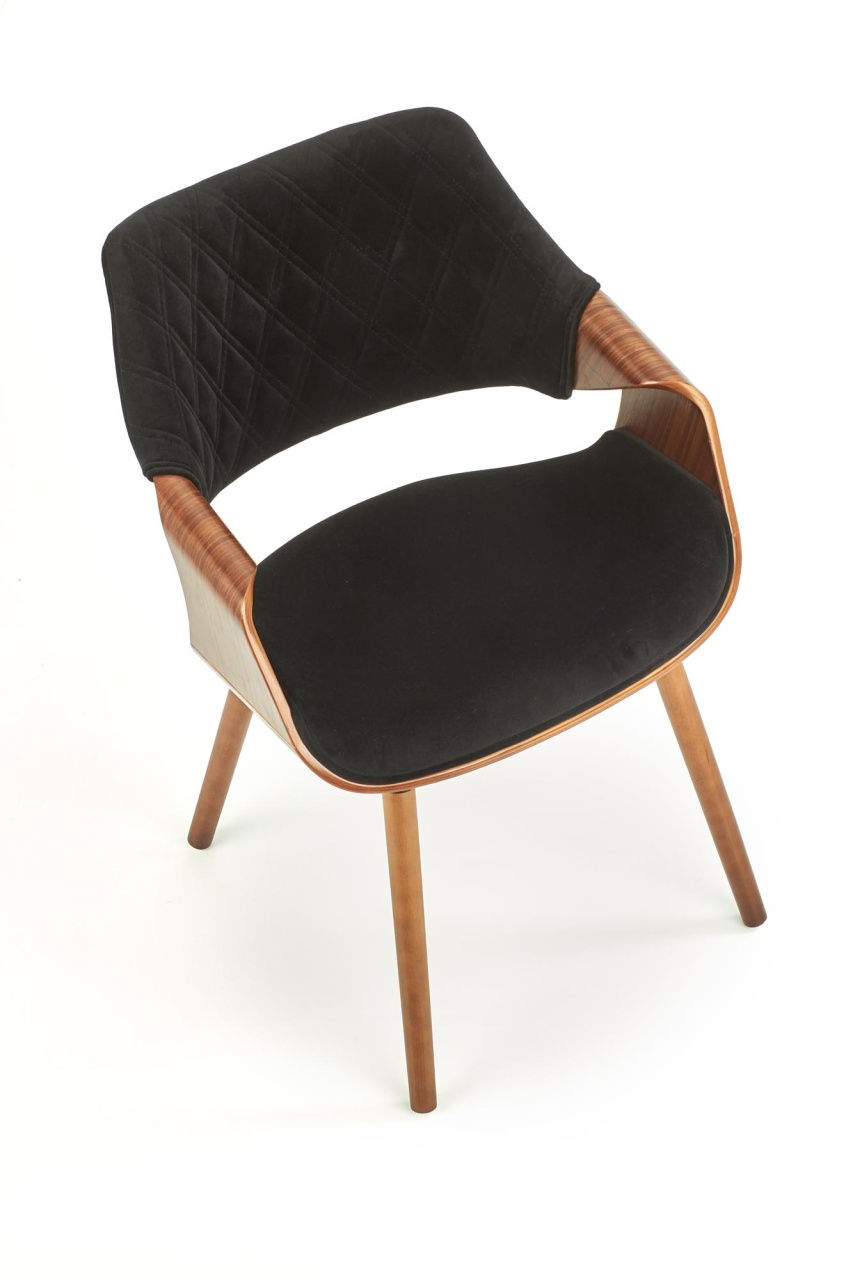 Scaun K396 material catifea negru nuc - 3 | YEO