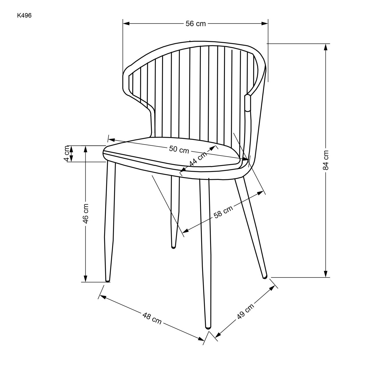 Scaun K496 stofa gri - 3 | YEO