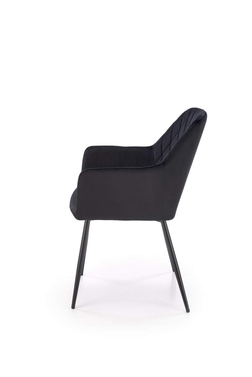 Scaun K558 velvet negru - 2 | YEO