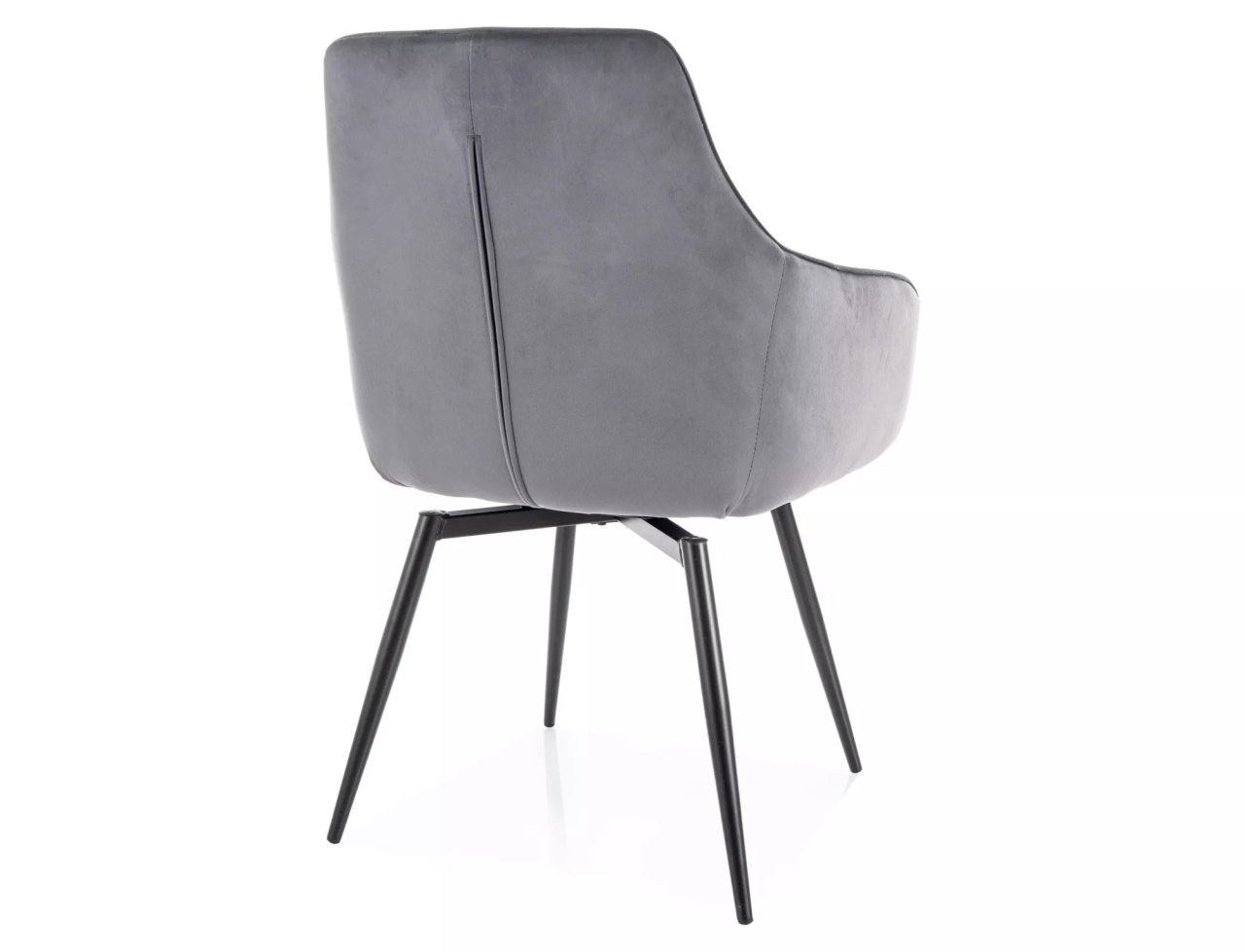 Scaun rotativ Marlo velvet gri/negru Blu14 - 1 | YEO