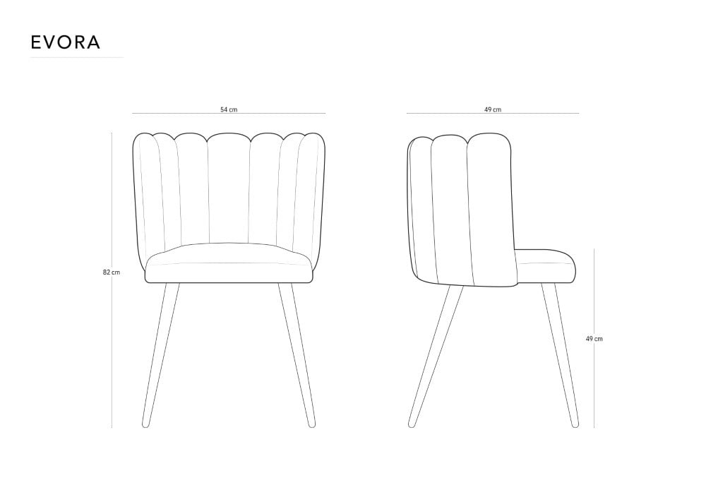 Scaun tapitat cu catifea Evora - H82 cm - 4 | YEO