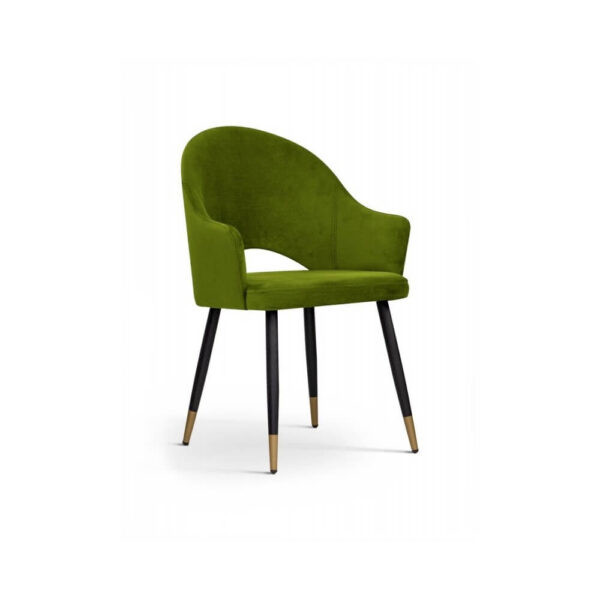 Scaun tapitat Goda olive/negru gold h87 cm